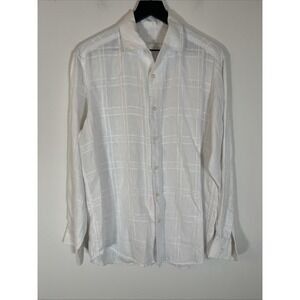 Tommy Bahama 100% Linen Button Up Shirt White Long Sleeve Size Small‎